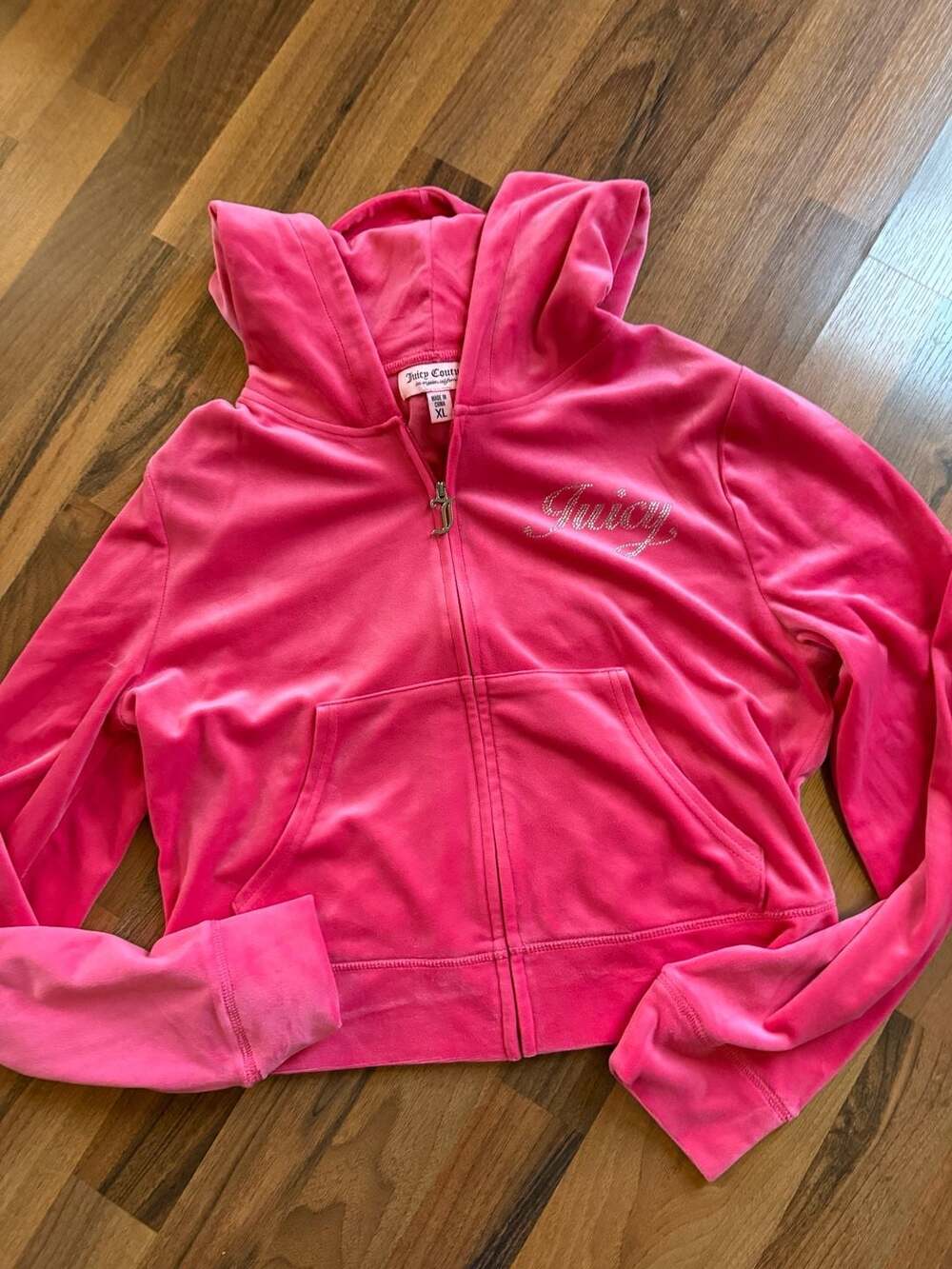 Juicy Couture Hot Pink Velour Tracksuit Set with Rhinestone Logo - Picture 2 of 9